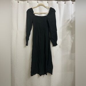 Puff sleeve square neck dress